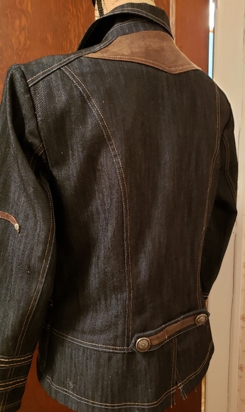 NWT Click Collection navy denim stretch jacket sz8 - Picture 6 of 7